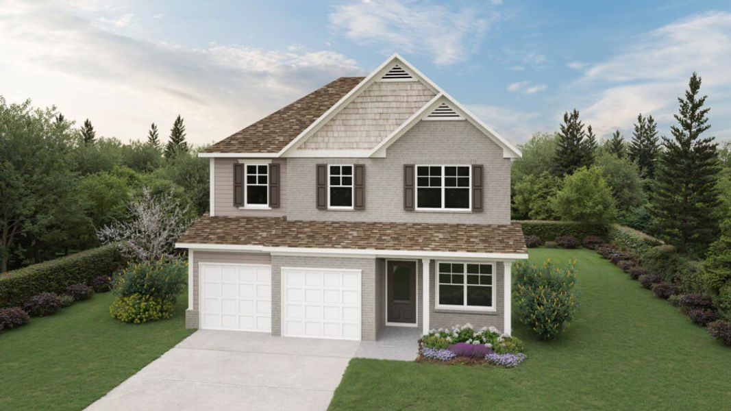 Representative exterior photo of a completed home built from the The Downey by Direct Residential Communities in The Hills at Cedar Creek, Winder, GA (Image 4).