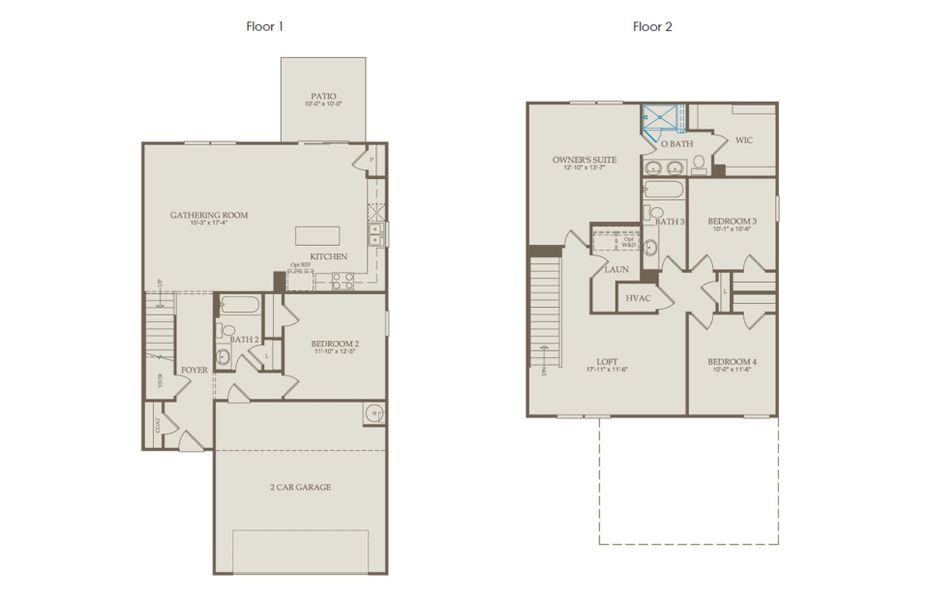 2D floor plan layout of this home in Highlands of Carter's Station, Columbia, TN (Image 2). 2D floor plan layout of this home in Highlands of Carter's Station, Columbia, TN (Image 2).