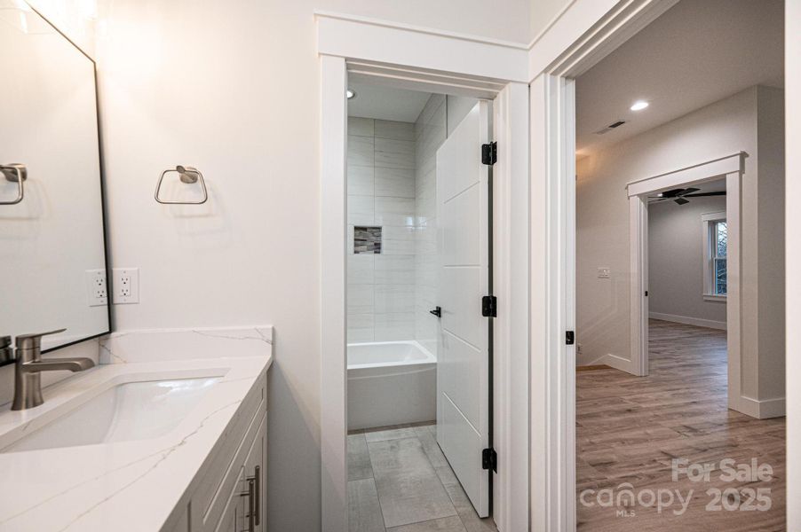 Upstairs Full bath, Private Water Closet and Tub/Shower Combination Upstairs Full bath, Private Water Closet and Tub/Shower Combination