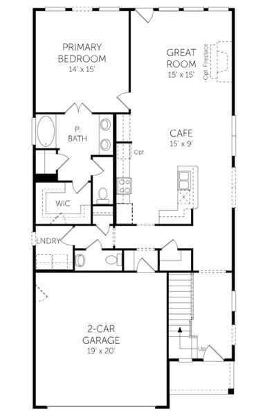 2D floor plan layout for the Beaufain - Single Family Homes by Dream Finders Homes in Abbey Walk, Moncks Corner, SC (Image 5). 2D floor plan layout for the Beaufain - Single Family Homes by Dream Finders Homes in Abbey Walk, Moncks Corner, SC (Image 5).