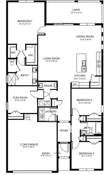 2D floor plan layout of this home in Blossom Trail, Lake Worth, FL (Image 2). 2D floor plan layout of this home in Blossom Trail, Lake Worth, FL (Image 2).