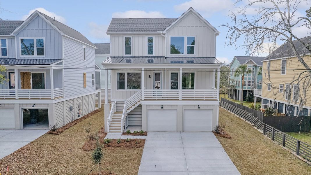 Front exterior of a new home in Harbor Oaks Marina, Myrtle Beach, SC, highlighting curb appeal (Image 1).