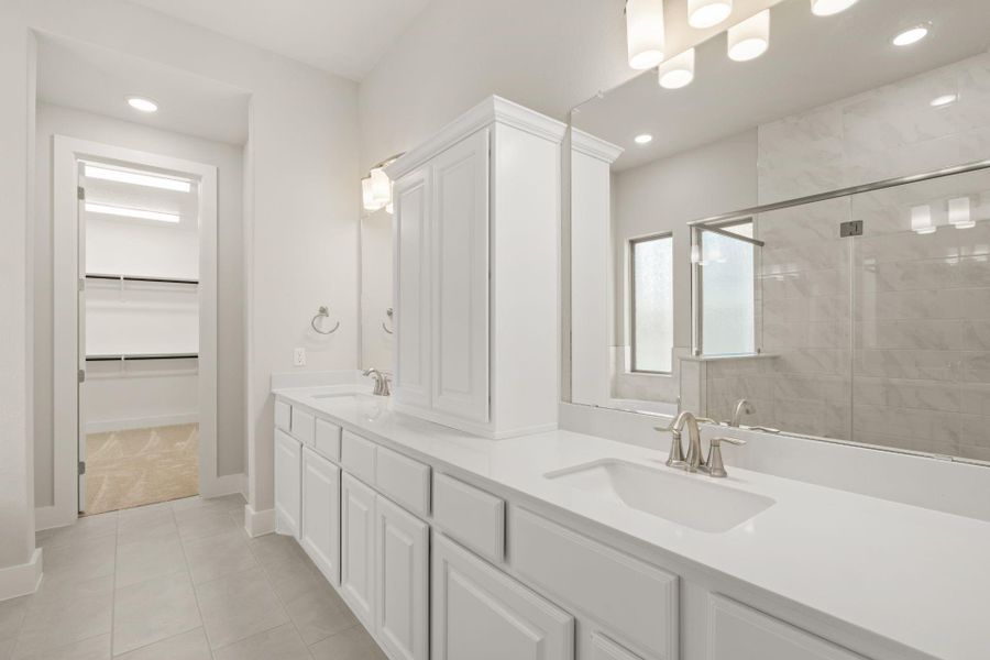 Primary Bathroom with Dual Vanities