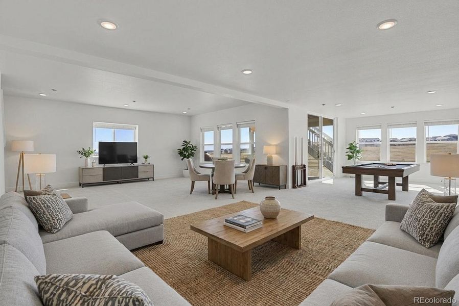 Basement virtually staged