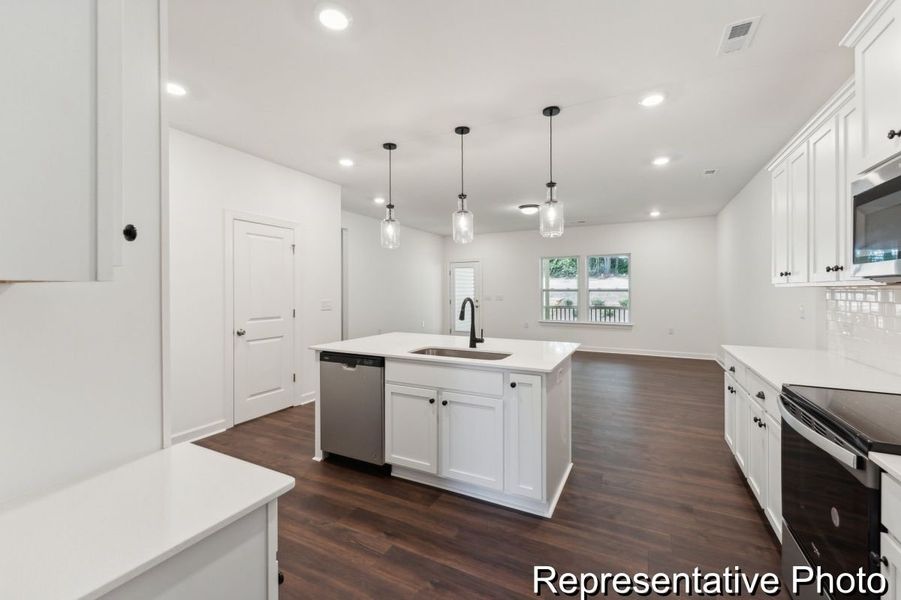 Furnished interior view inside a new home in Lake Royale, Louisburg (Image 1). Furnished interior view inside a new home in Lake Royale, Louisburg (Image 1).