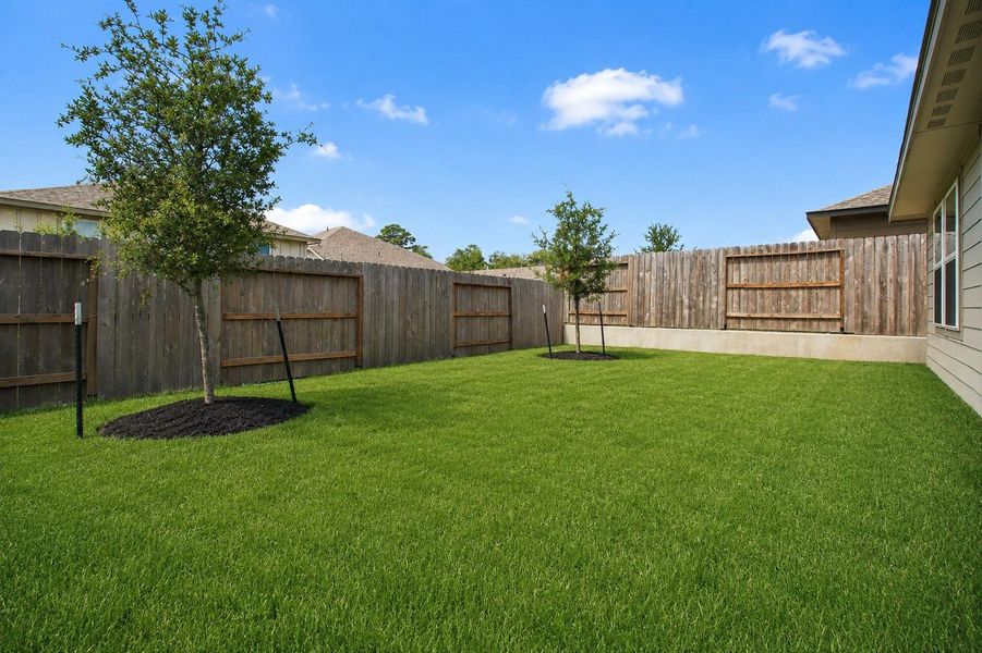 The spacious backyard is the perfect spot for barbecues, entertaining, and relaxing with family and friends. The spacious backyard is the perfect spot for barbecues, entertaining, and relaxing with family and friends.