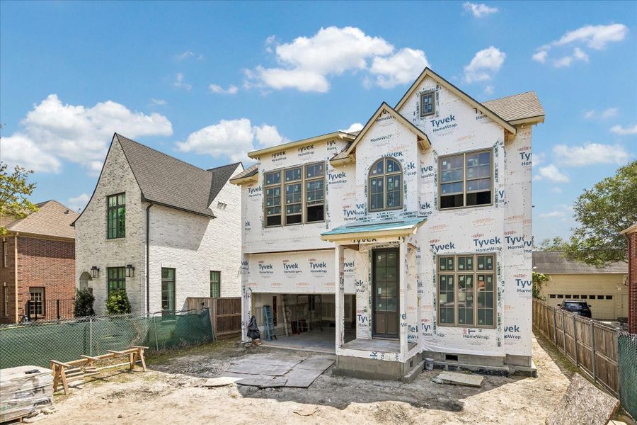 In-progress construction of a new home in , Southside Place, TX (Image 3).