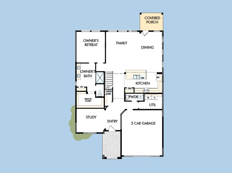 2D floor plan layout for the The Ayla by David Weekley Homes in Legacy, League City, TX (Image 5). 2D floor plan layout for the The Ayla by David Weekley Homes in Legacy, League City, TX (Image 5).