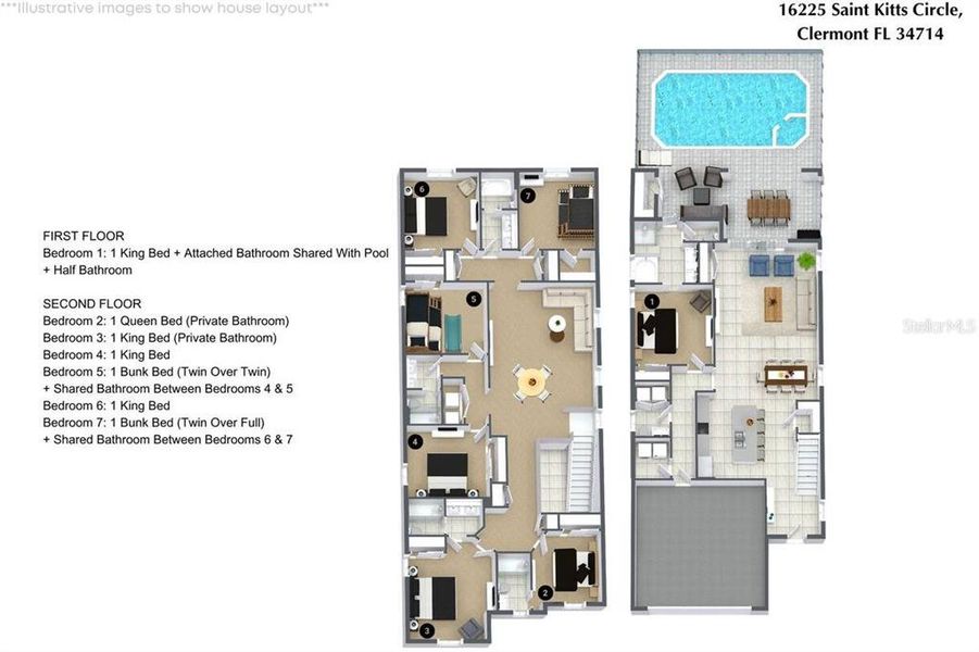 2D floor plan layout of this home in , Clermont, FL (Image 4).