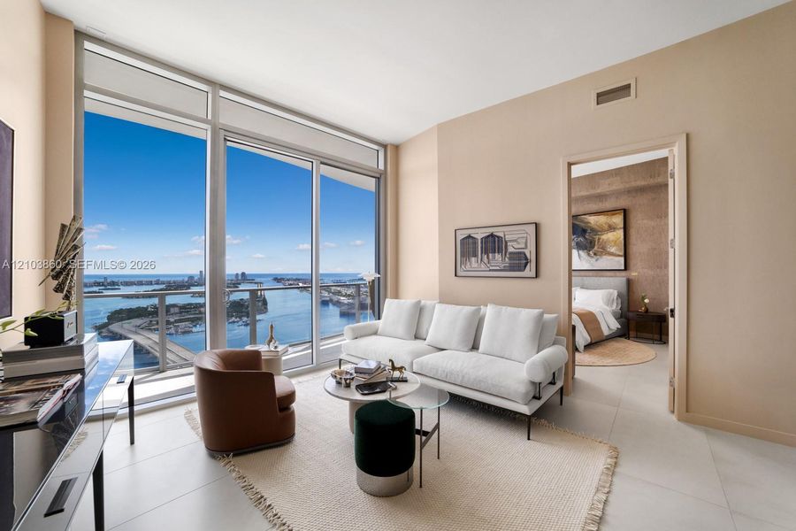 Furnished interior view inside a new home in , Miami (Image 9).