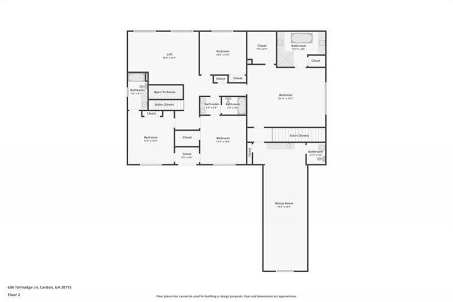 2D floor plan layout of this home in , Canton, GA (Image 6).