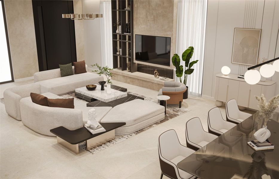 Furnished interior view inside a new home in , Delray Beach (Image 13).