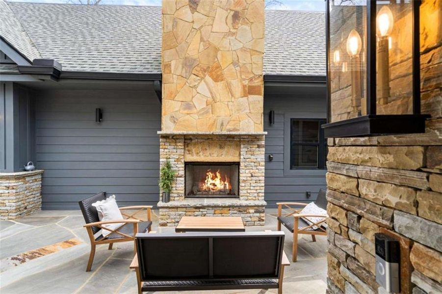 Exterior details and patio area of a home in , Ellijay (Image 33).