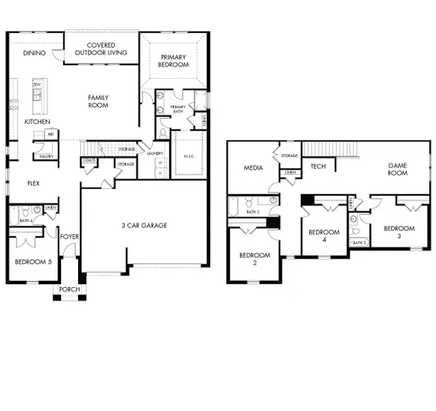 2D floor plan layout of this home in Lakehaven - Premier Series, Farmersville, TX (Image 2). 2D floor plan layout of this home in Lakehaven - Premier Series, Farmersville, TX (Image 2).