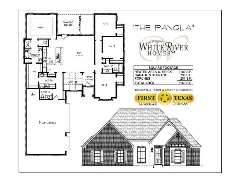 2D floor plan layout for the Panola by White River Homes in Drake's Landing, Salado, TX (Image 1). 2D floor plan layout for the Panola by White River Homes in Drake's Landing, Salado, TX (Image 1).