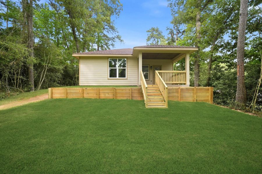 Exterior details and patio area of a home in , Coldspring (Image 21). Exterior details and patio area of a home in , Coldspring (Image 21).