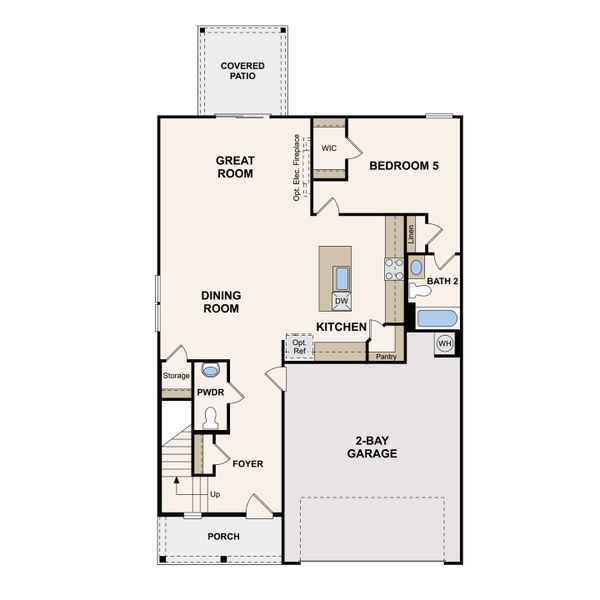 2D floor plan layout of this home in Canebrake at Hickory Hills, Old Hickory, TN (Image 3).