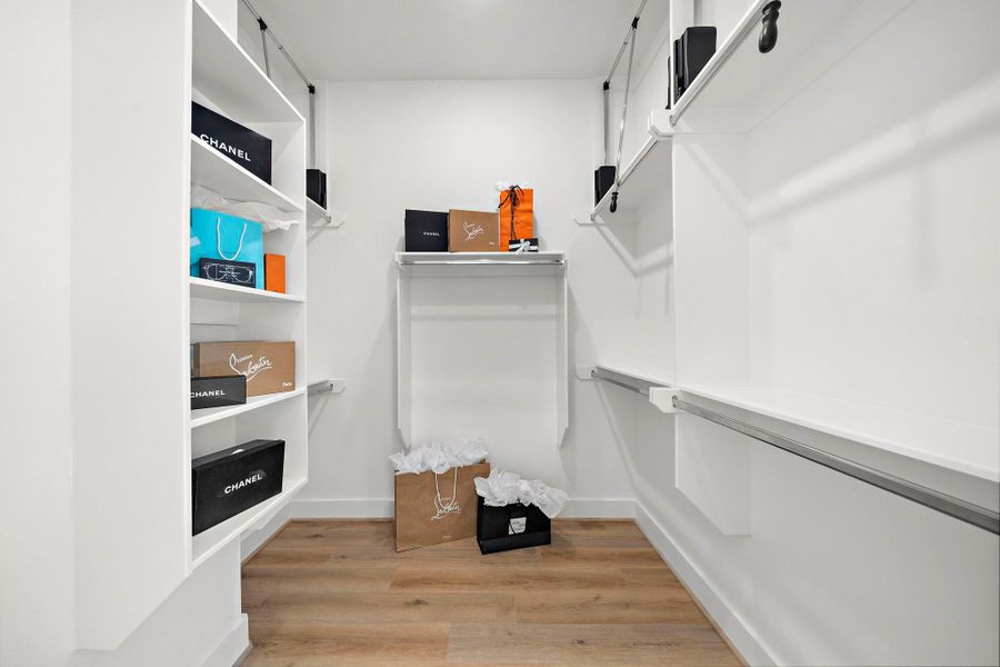 The master bedroom closet is just the perfect size. The master bedroom closet is just the perfect size.