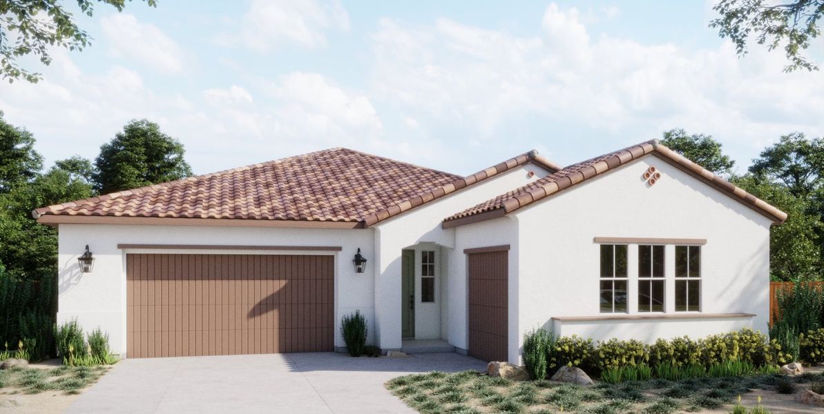 Cascade Landing at Silverwood - Vista Plan 1A - Spanish Exterior Rendering Hero