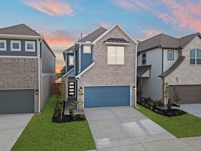 Front exterior of a new home in Bridgeland, Cypress, TX, highlighting curb appeal (Image 16).