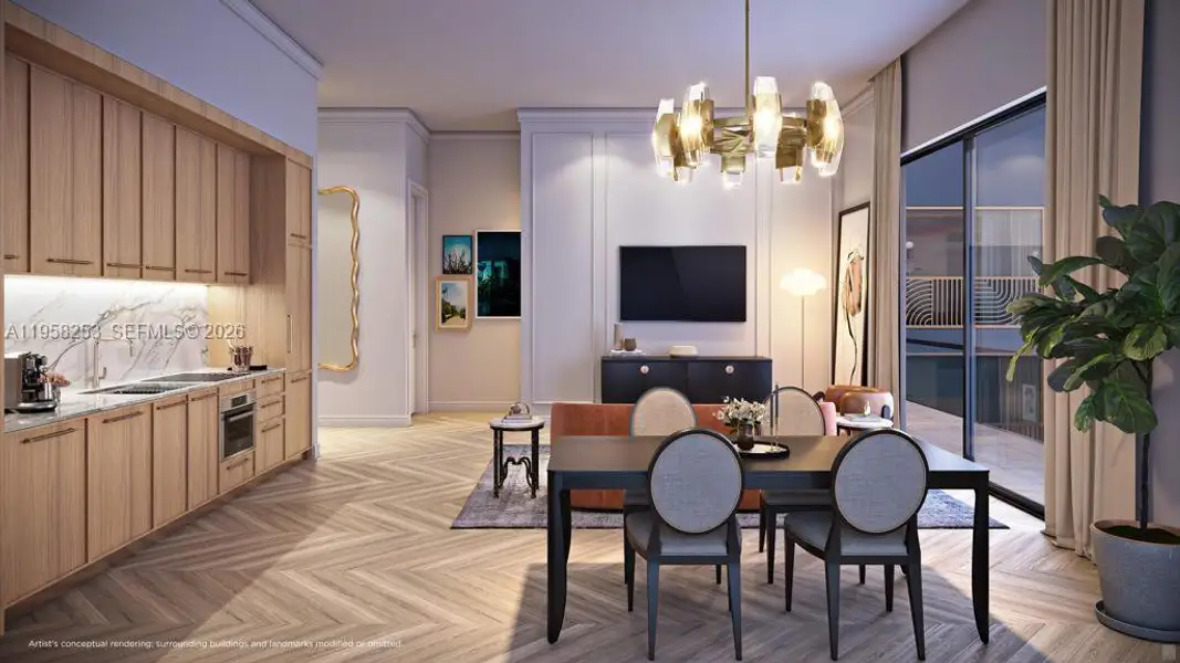 Furnished interior view inside a new home in , Miami (Image 7).