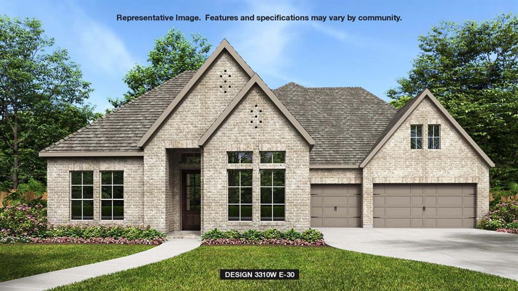 Front exterior of a new home in Terraces 72', Rockwall, TX, highlighting curb appeal (Image 4).