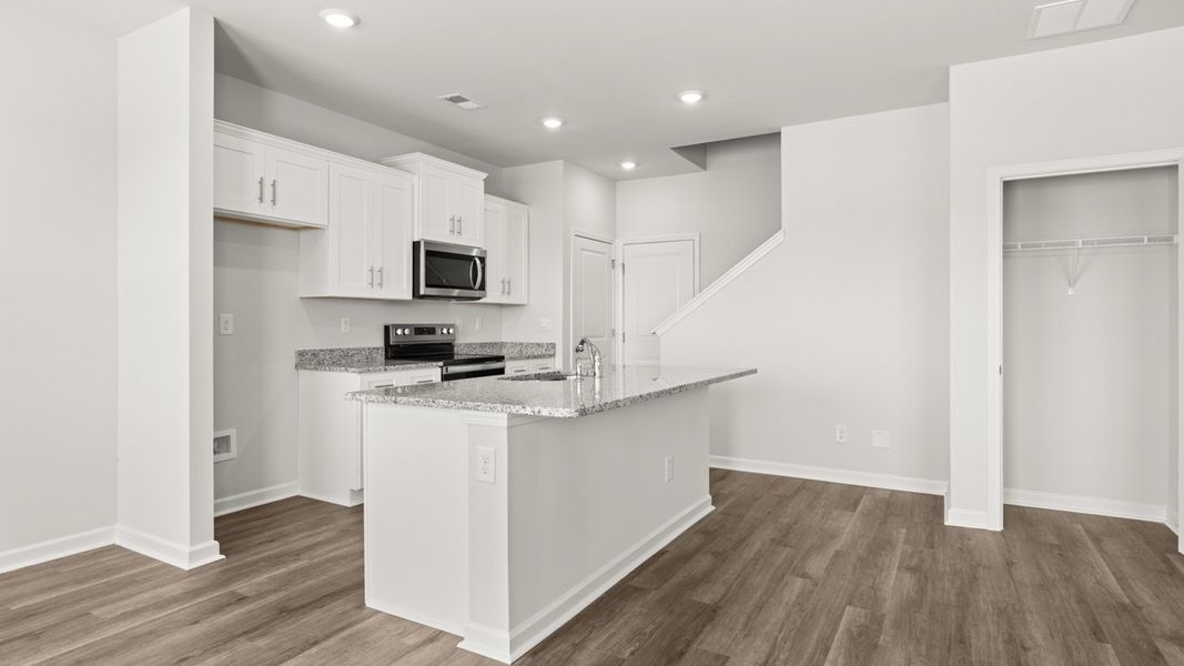Furnished interior view inside a new home in Rushing Waters Townhomes, North Augusta (Image 7). Furnished interior view inside a new home in Rushing Waters Townhomes, North Augusta (Image 7).
