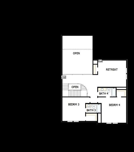 2D floor plan layout of this home in Northshore at Lakewood Village - Estate Series, Lakewood Village, TX (Image 2). 2D floor plan layout of this home in Northshore at Lakewood Village - Estate Series, Lakewood Village, TX (Image 2).