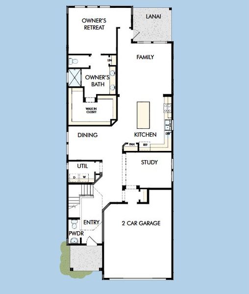 2D floor plan layout for the The Victory by David Weekley Homes in Evergreen Island at Silverleaf - Classic, St. Augustine, FL (Image 4).