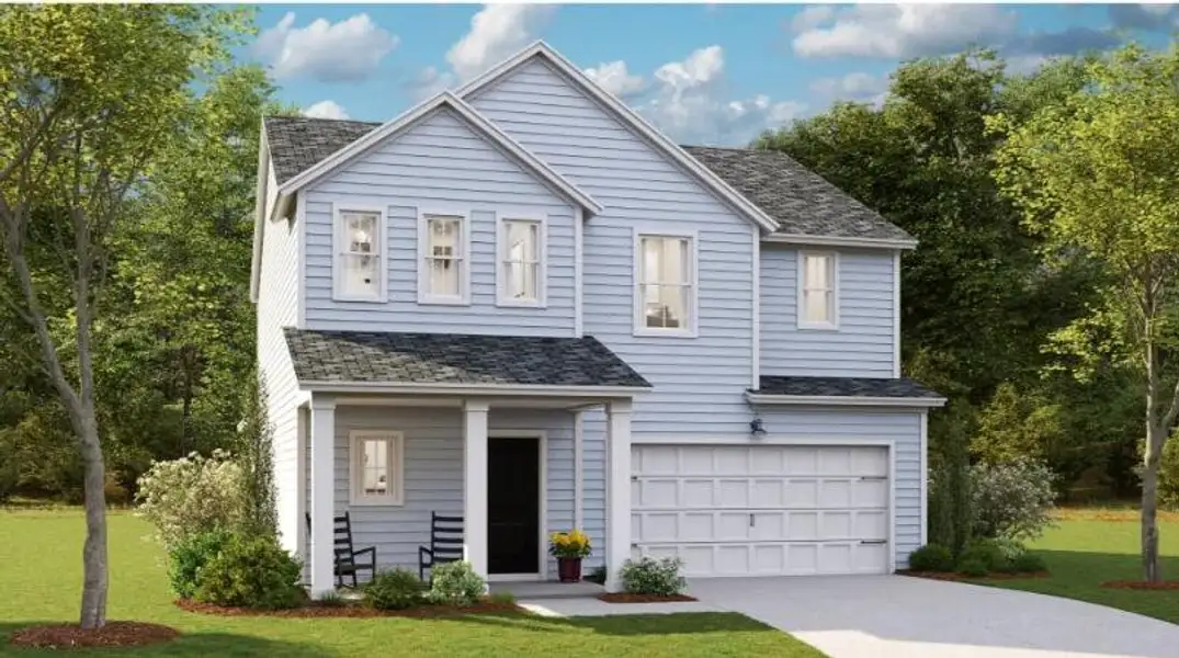Front exterior of a new home in Heron's Walk at Summers Corner: Carolina Collection, Summerville, SC, highlighting curb appeal (Image 1).