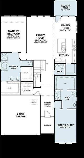 2D floor plan layout of this home in Vintage Village, Argyle, TX (Image 3).