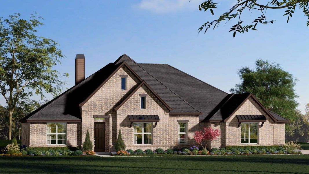 Representative exterior photo of a completed home built from the Concept 3141 by Risewell Homes in Paloma Ranch, New Fairview, TX (Image 6).