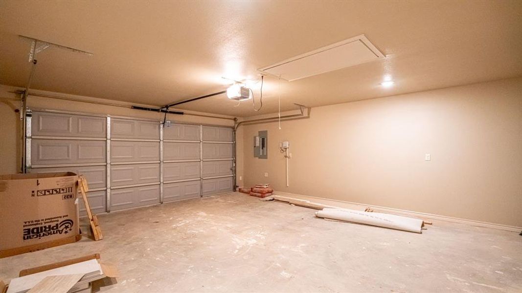 Two car garage with garage door opener Two car garage with garage door opener