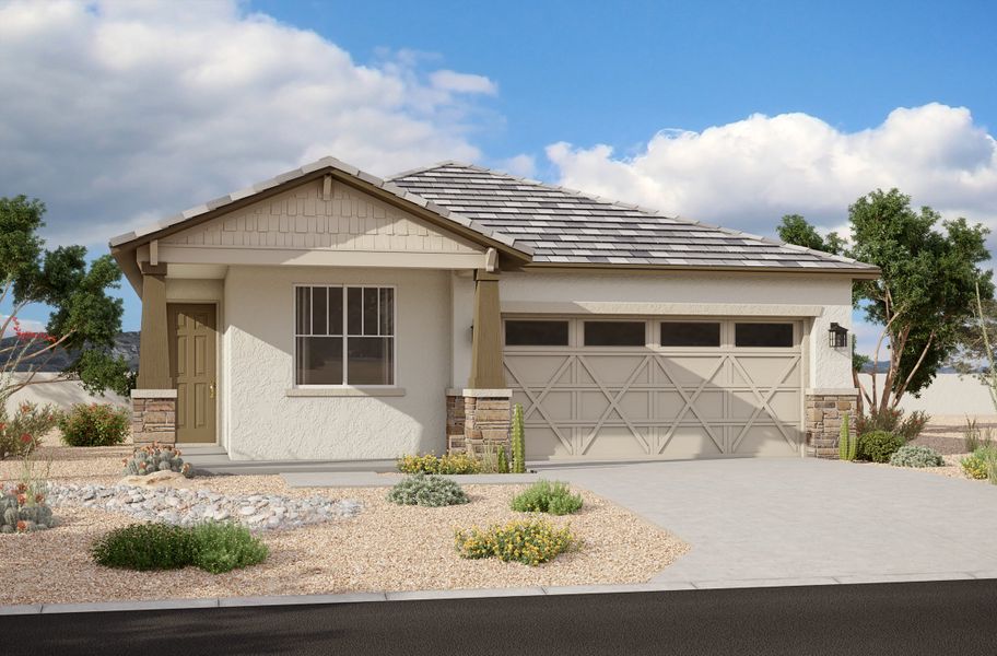 Representative exterior photo of a completed home built from the Pinehurst by Beazer Homes in Highpointe at Northpointe, Peoria, AZ (Image 31).