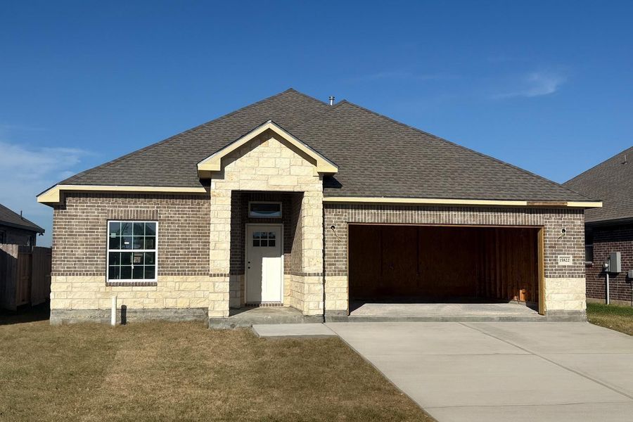 Front exterior of a new home in , Santa Fe, TX, highlighting curb appeal (Image 1). Front exterior of a new home in , Santa Fe, TX, highlighting curb appeal (Image 1).