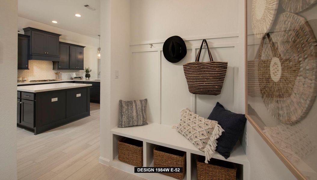 Mudroom featuring recessed lighting and light wood-style flooring