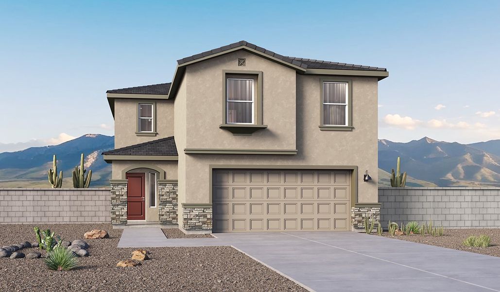 Representative exterior photo of a completed home built from the Gila - C30G by D.R. Horton in Saguaro Bloom, Marana, AZ (Image 22).