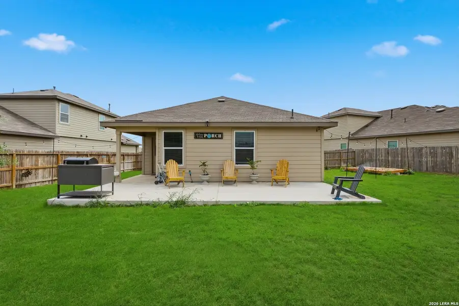 Exterior details and patio area of a home in Preserve at Medina, Von Ormy (Image 24).