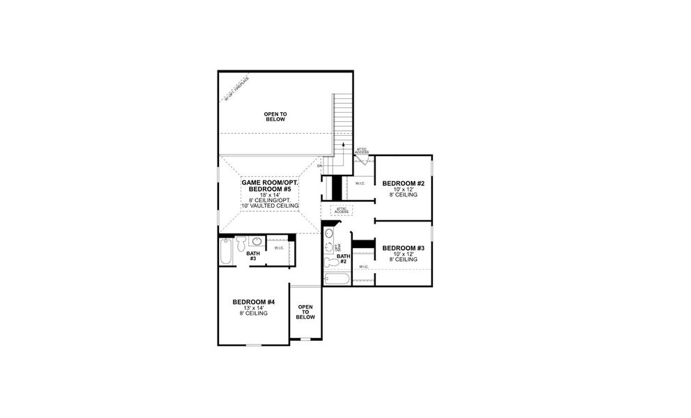 2D floor plan layout of this home in Lily Creek at Sutton Fields, Aubrey, TX (Image 5).
