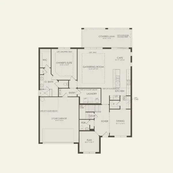 2D floor plan layout for the Monroe by Pulte Homes in Stonehill, Howey-in-the-Hills, FL (Image 3).