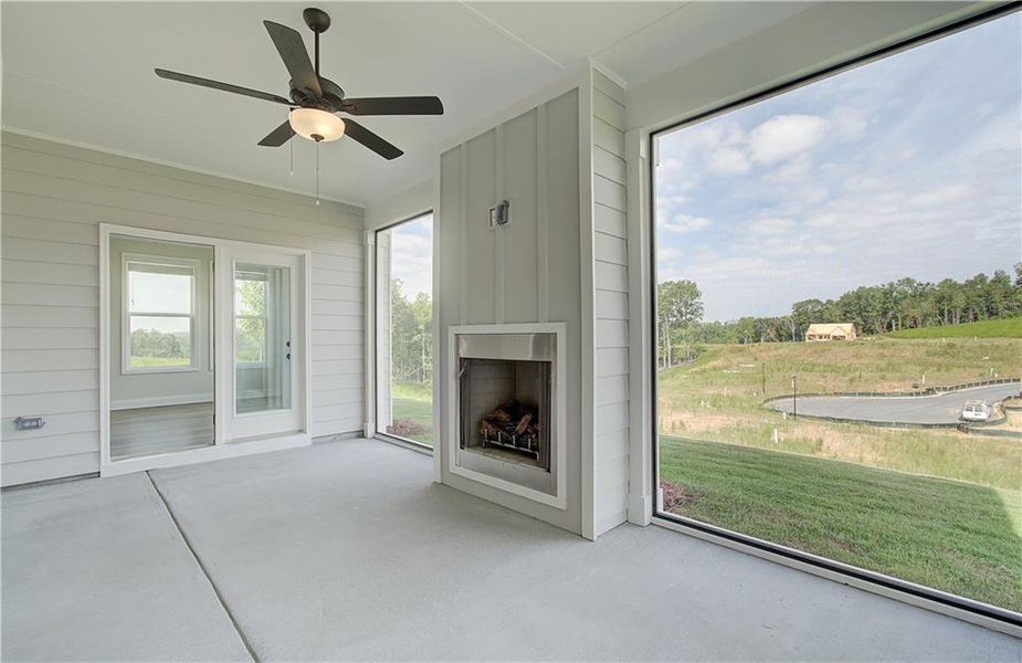 Exterior details and patio area of a home in Rosewood Lake Preserve, Hoschton (Image 4).