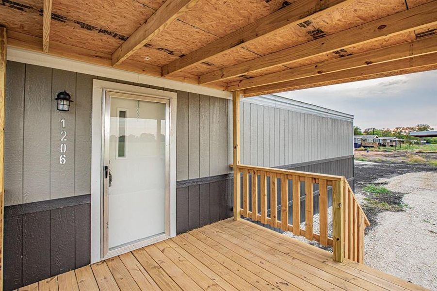 View of covered deck