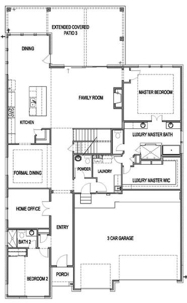 2D floor plan layout of this home in Caliterra, Dripping Springs, TX (Image 5).