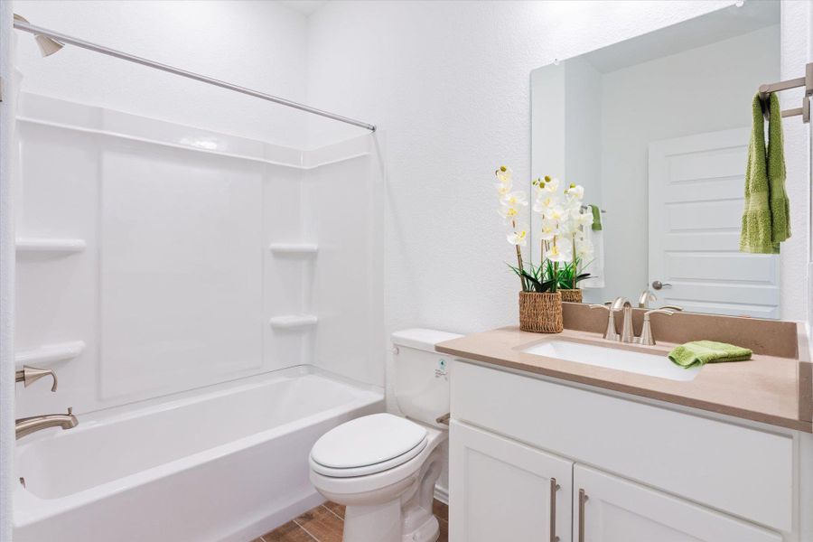 2nd Bathroom with quartz countertops