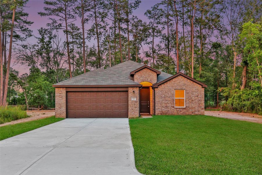 Front exterior of a new home in , New Caney, TX, highlighting curb appeal (Image 12).