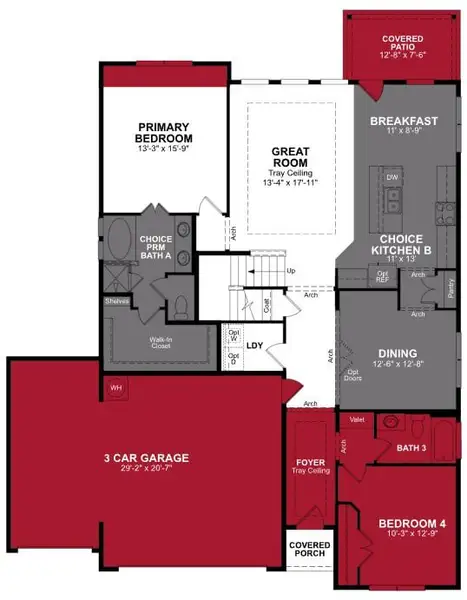 2D floor plan layout of this home in Goodland, Midlothian, TX (Image 2).