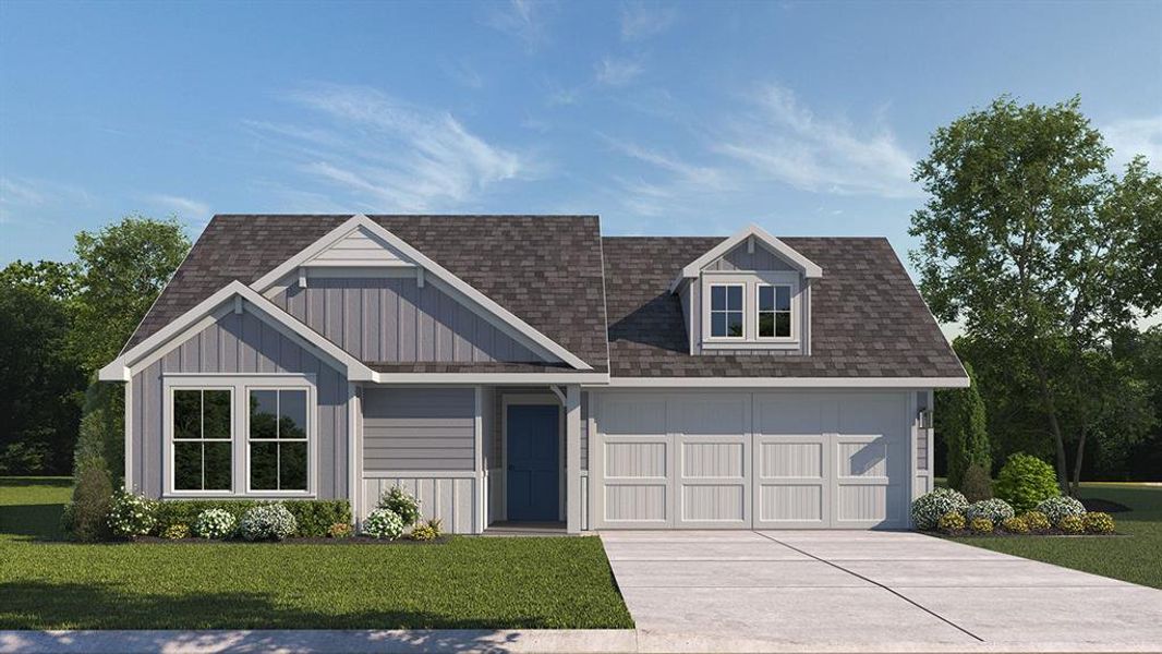 Front exterior of a new home in Creeks at Burnett Trail, Canton, TX, highlighting curb appeal (Image 1). Front exterior of a new home in Creeks at Burnett Trail, Canton, TX, highlighting curb appeal (Image 1).