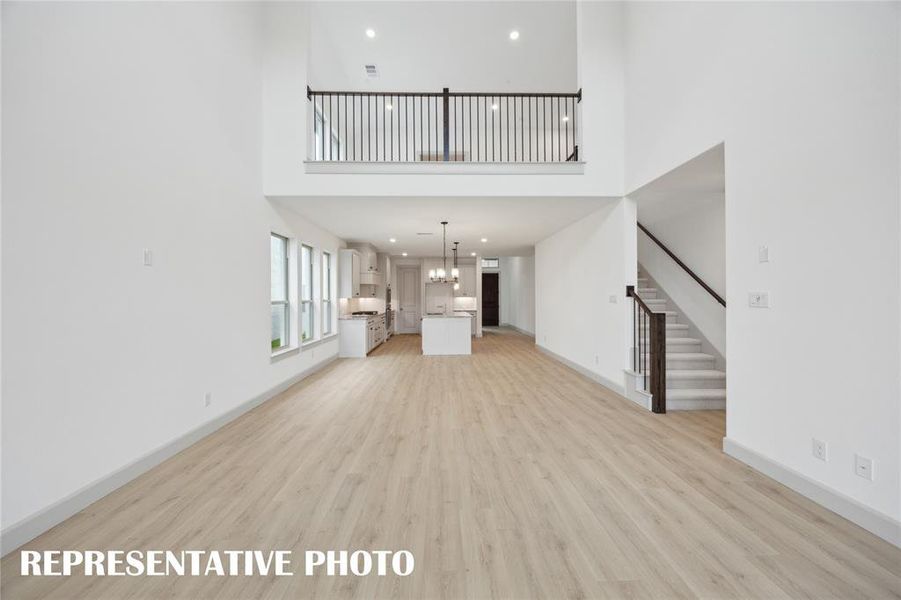 With the game room open to the family room, our Orleans plan offers a multi-level entertainment zone.  REPRESENTATIVE PHOTO