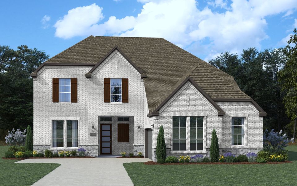Front exterior of a new home in The Grove Frisco, Frisco, TX, highlighting curb appeal (Image 2).