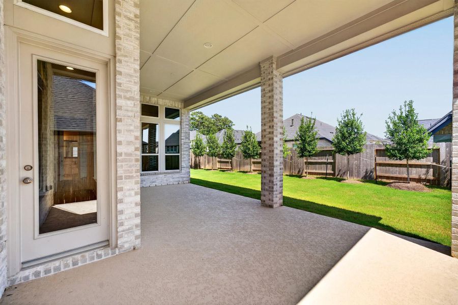 Exterior details and patio area of a home in Audubon 60′, Magnolia (Image 30).